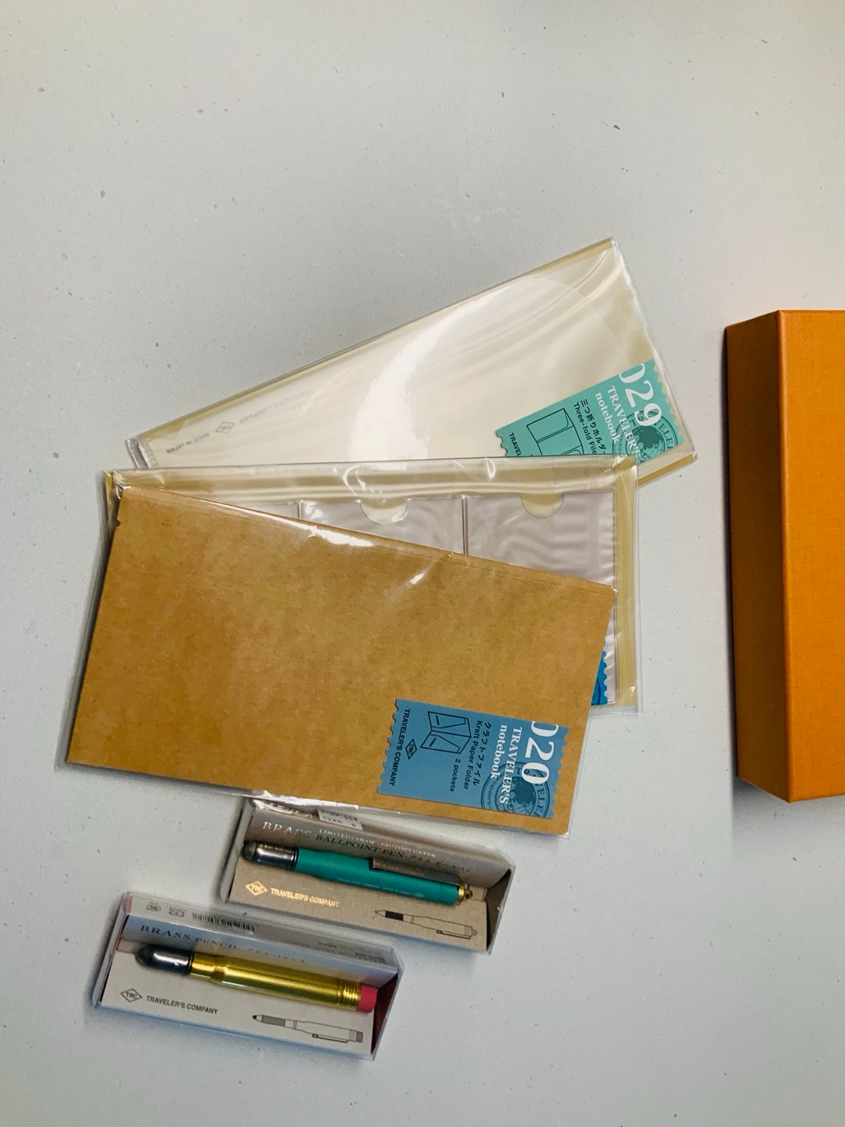 Travelers Notebook inserts, brass accessories