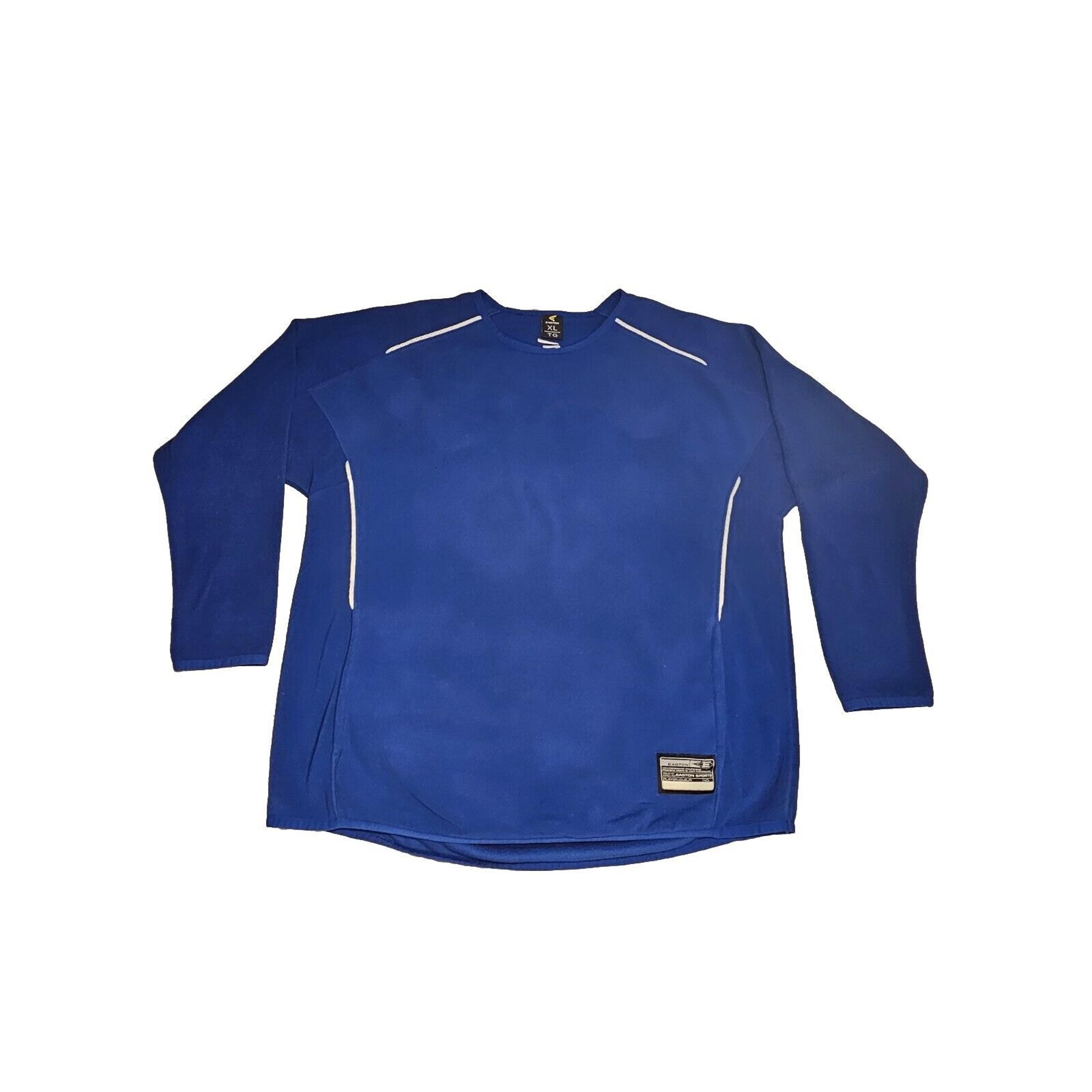 Pullover Fleece Batting Jacket Front Pockets Men’s Size XLT Blue/White - Easton