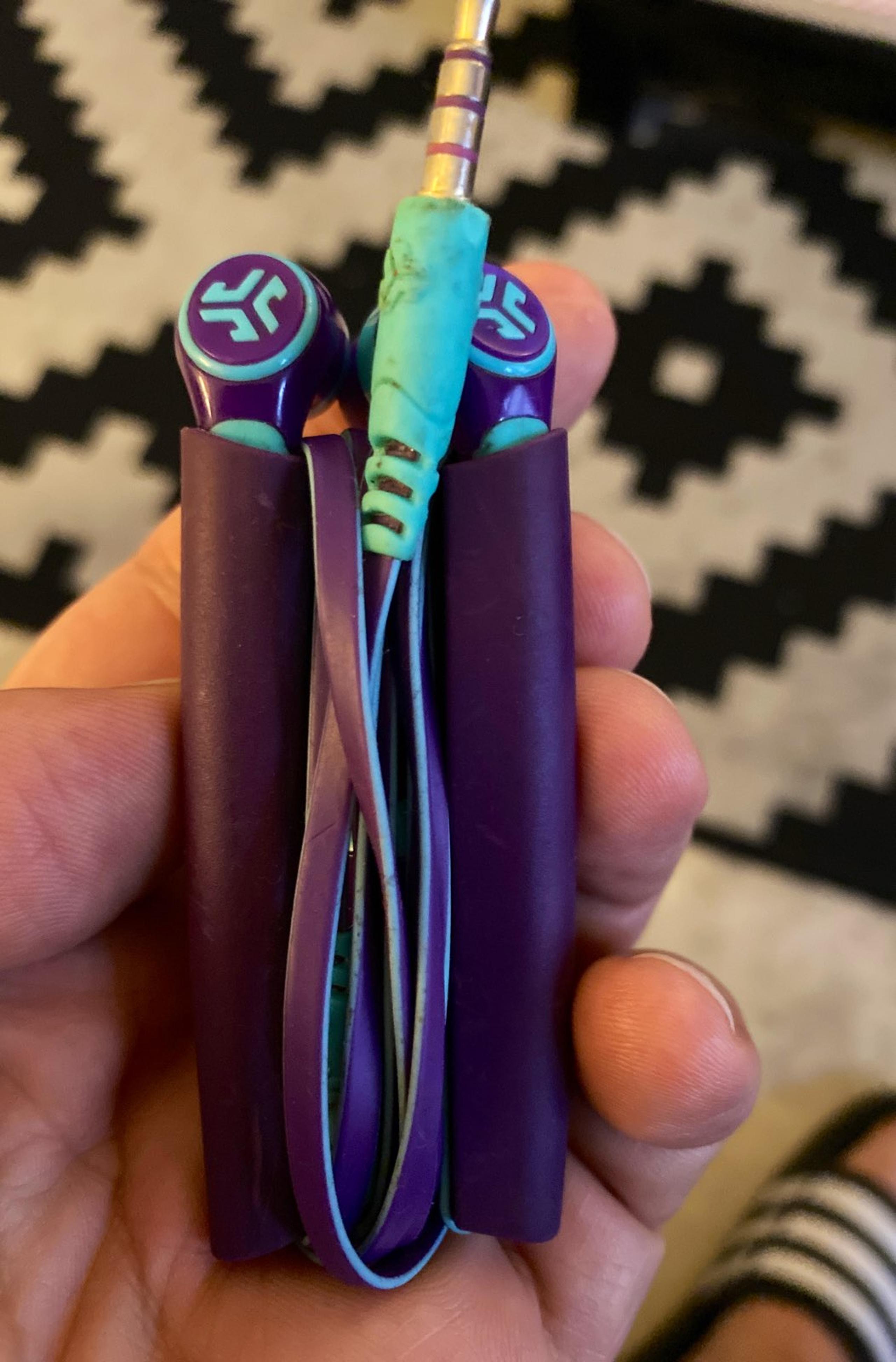 JLab Purple Headphones with carrying cas