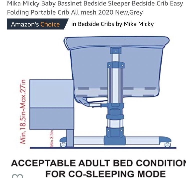 mika micky bedside sleeper easy folding portable