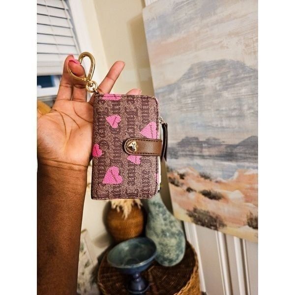 Juicy Couture Chestnut Chino Faux Leather Follow Your Heart Bifold Wallet.