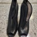 Vince Camuto Black Leather Peep Toe Ankle Boots