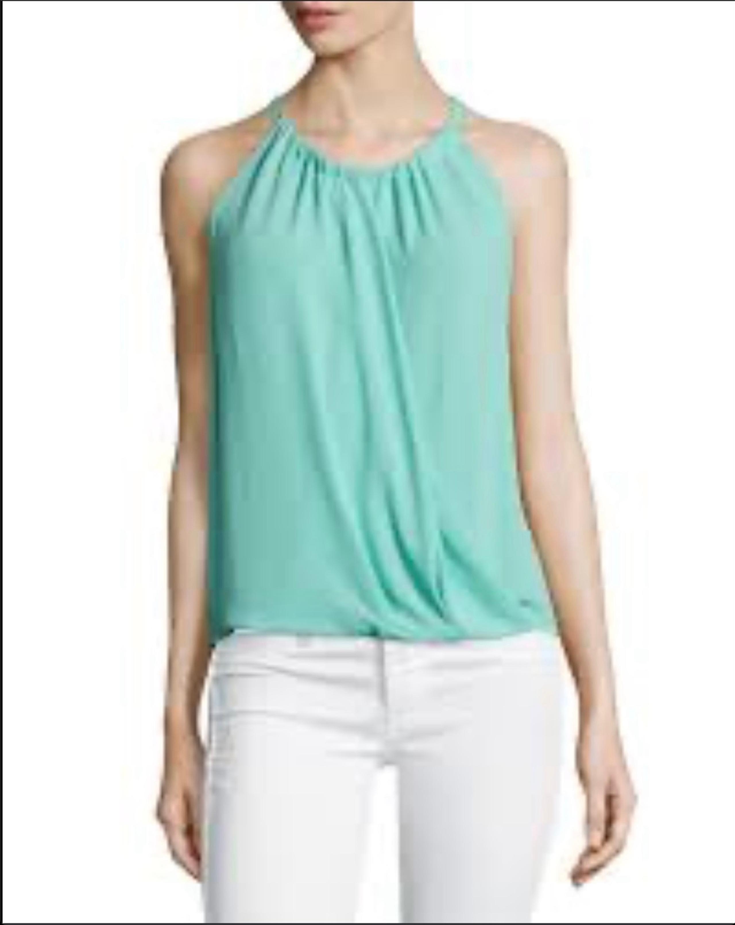 BCBGMAXAZRIA Women's Cristine Wrap-Front Halter Top M