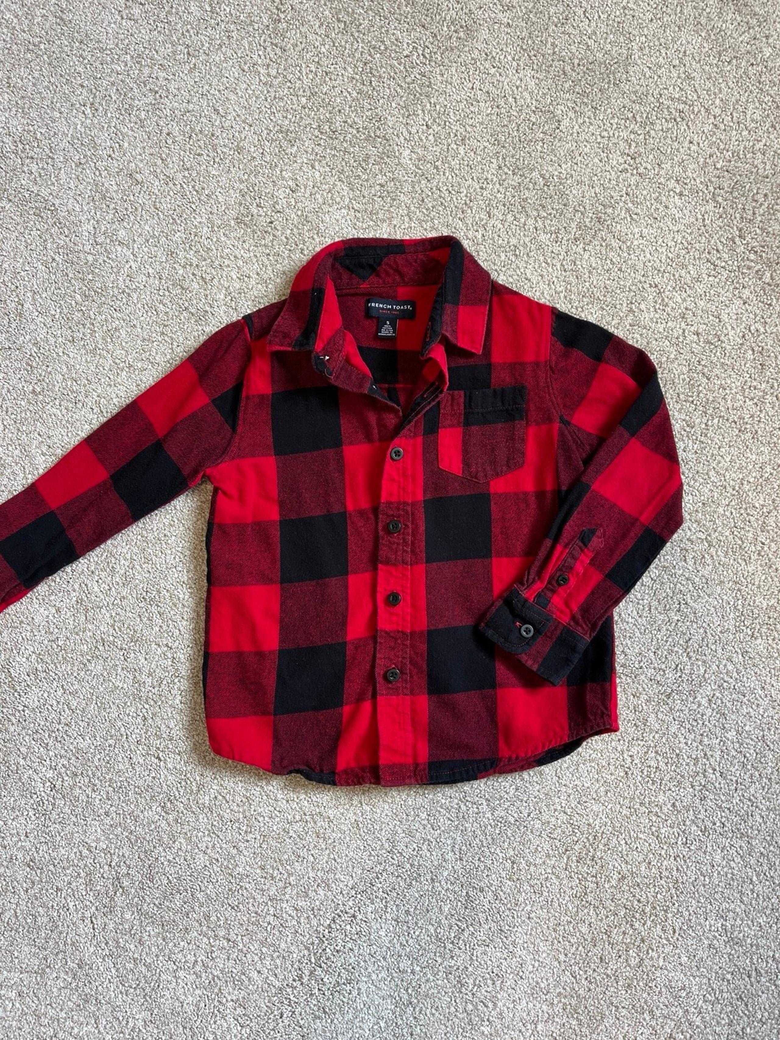 Boys red plaid flannel shirt