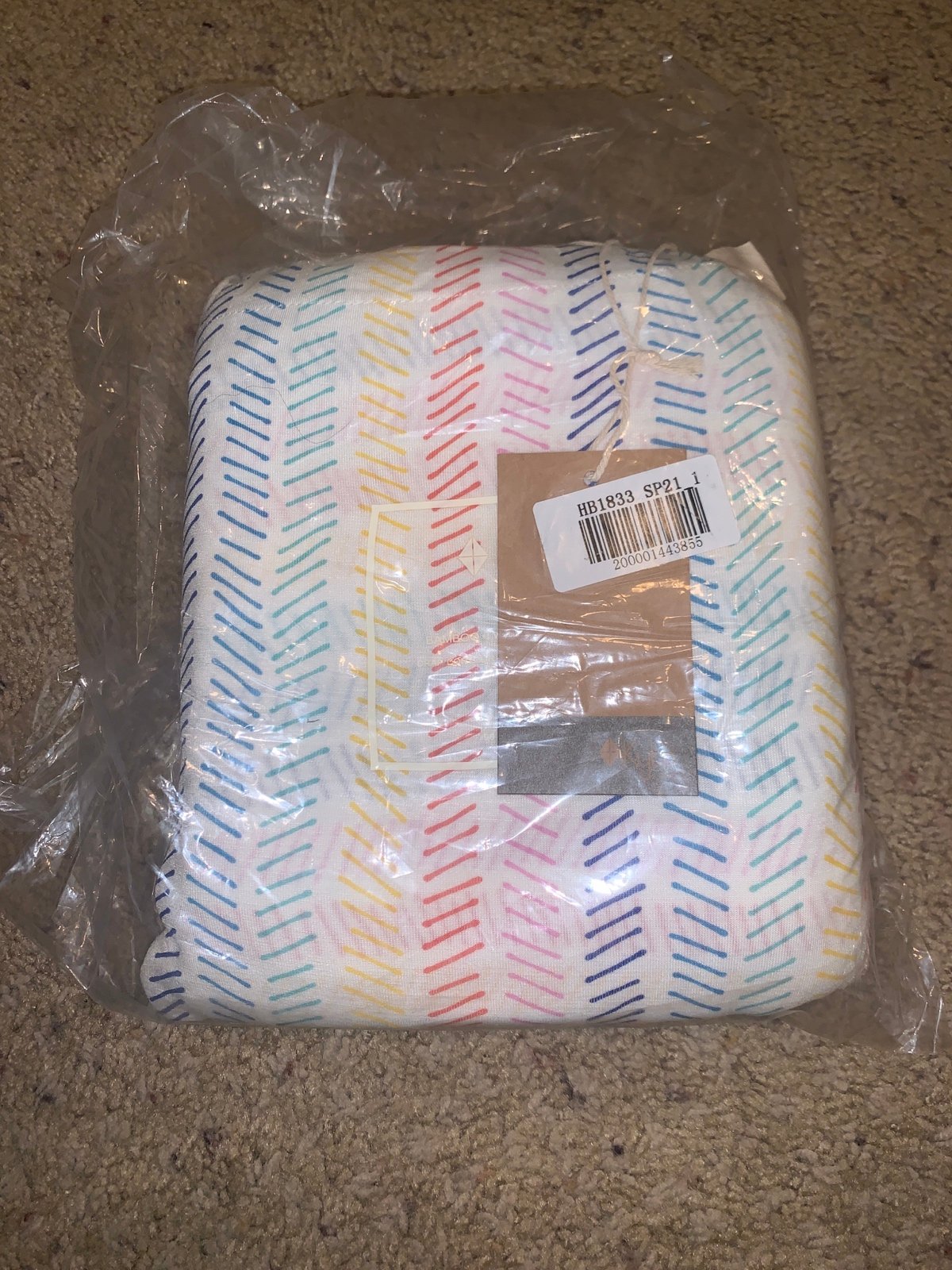 Rainbow Herringbone twin sheet