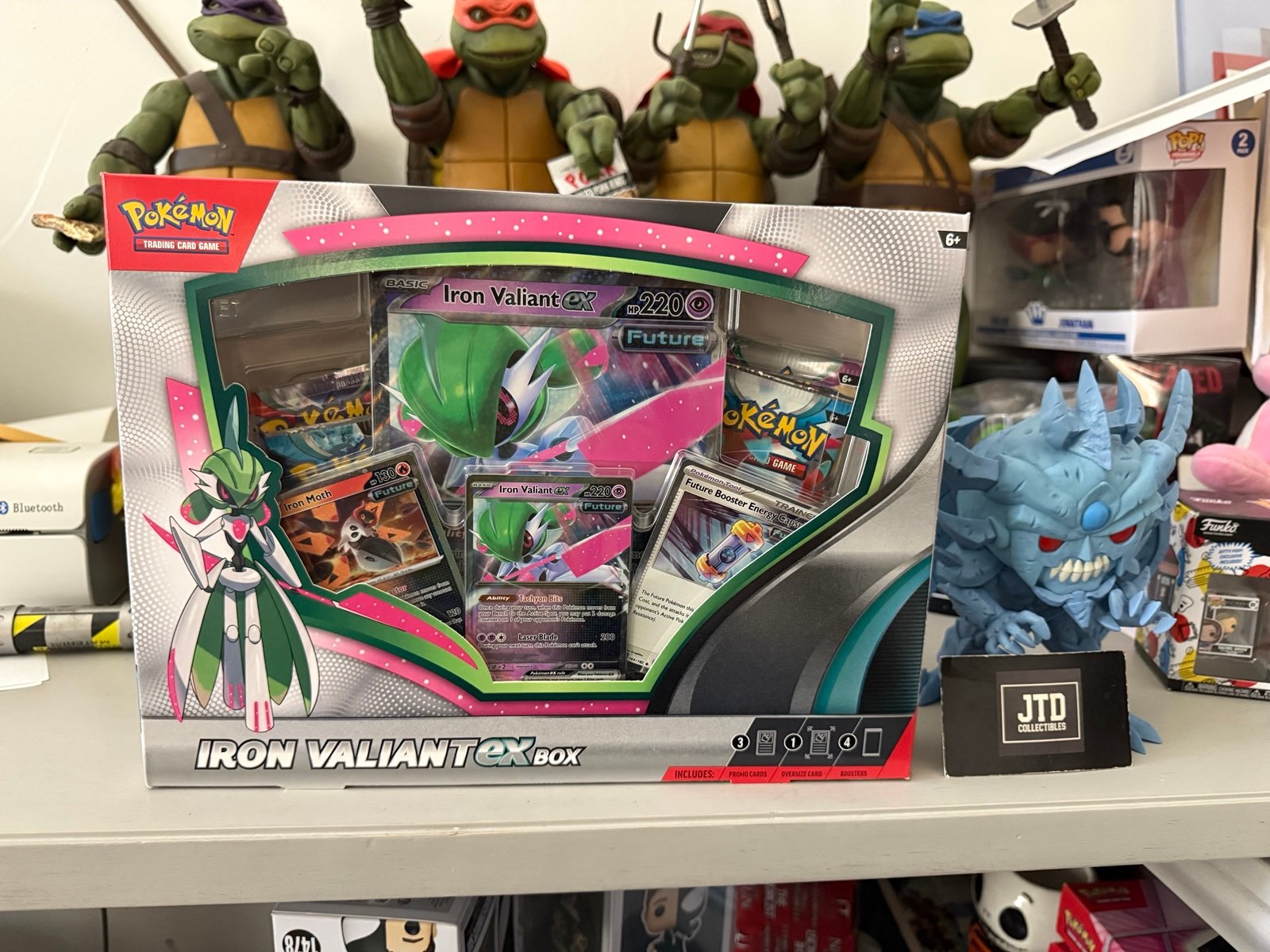 IRON VALIANT EX BOX Pokemon TCG 4 Booster Packs + 4 Foil Promo Cards SEALED NEW