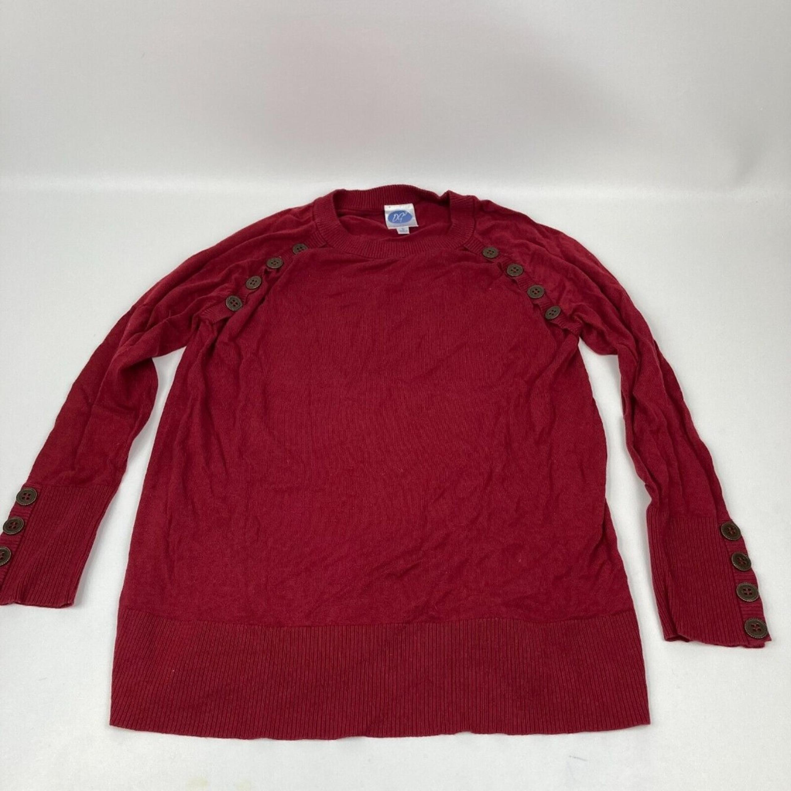 DG2 by Diane Gilman Size Large Red Embellished Long Sleeve sweater NWOT