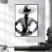 1 piece fancy Woman in hat Arcrylic painting