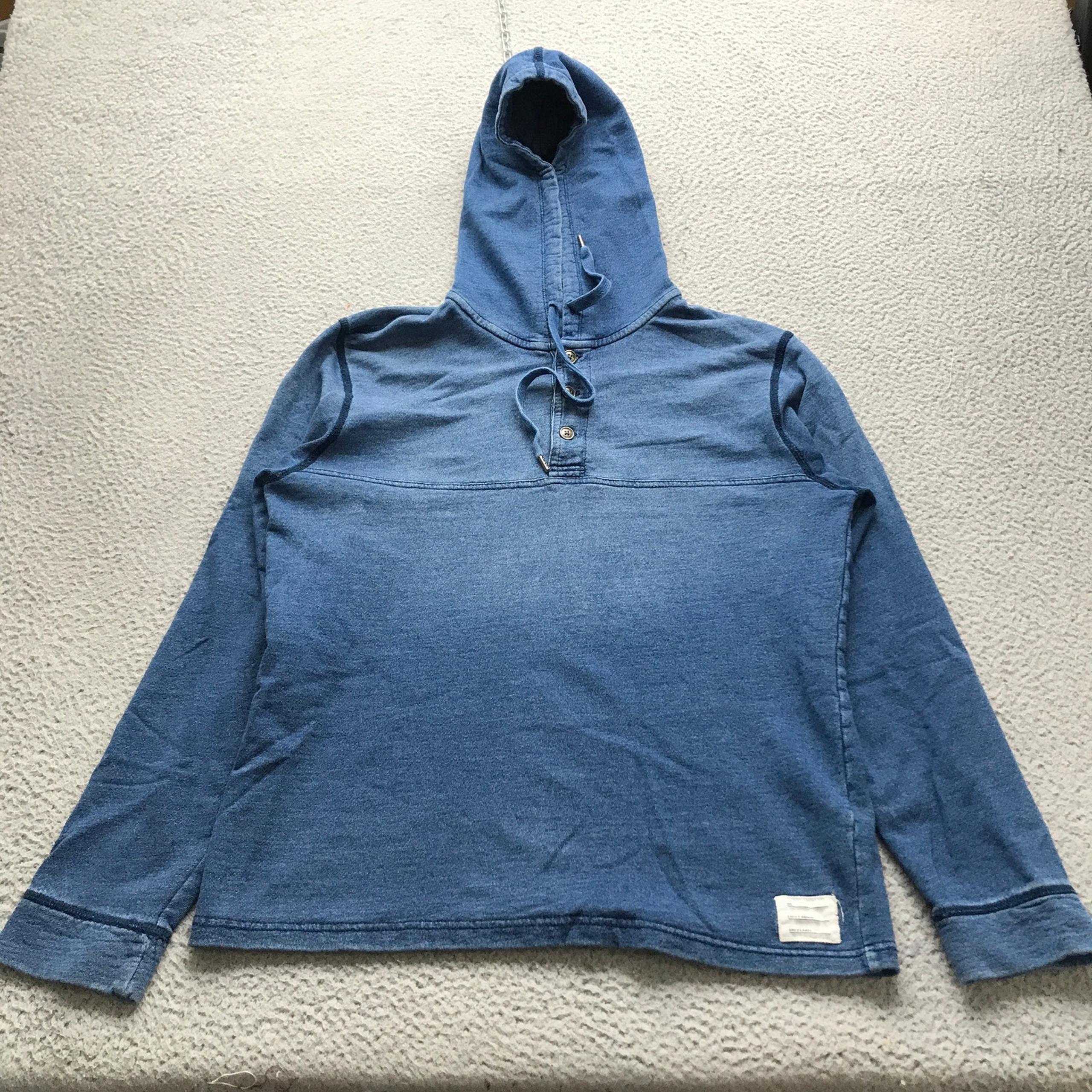 Lucky Brand True Indigo California Softest Knitwear Sweatshirt Hoodie Womens M