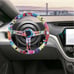NEW JDM UNIVERSAL 350MM STICKERBOMB Acrylic Deep Dish 6 Holes Steering Wheel