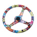 NEW JDM UNIVERSAL 350MM STICKERBOMB Acrylic Deep Dish 6 Holes Steering Wheel