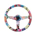 NEW JDM UNIVERSAL 350MM STICKERBOMB Acrylic Deep Dish 6 Holes Steering Wheel
