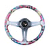 NEW JDM UNIVERSAL 350MM STICKERBOMB Acrylic Deep Dish 6 Holes Steering Wheel