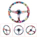 NEW JDM UNIVERSAL 350MM STICKERBOMB Acrylic Deep Dish 6 Holes Steering Wheel