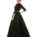 Mac Duggal SHIMMERING PLEATED A-LINE 3/4 SLEEVE GOWN size 6