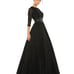 Mac Duggal SHIMMERING PLEATED A-LINE 3/4 SLEEVE GOWN size 6