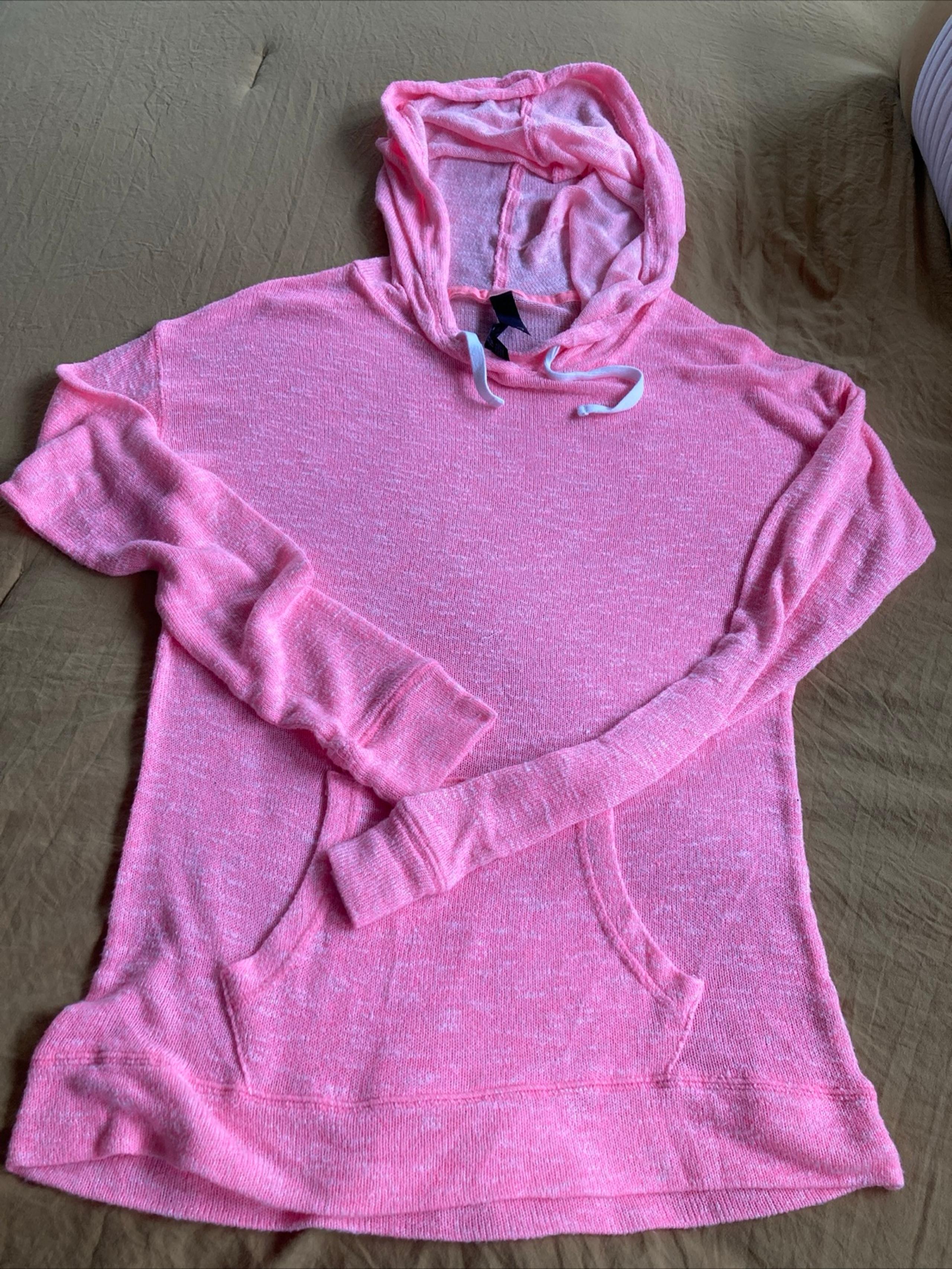 Aeropostale Live Love Dream Hoodie Sweater Sz XS Fluorescent Pink Kangaroo Pocke