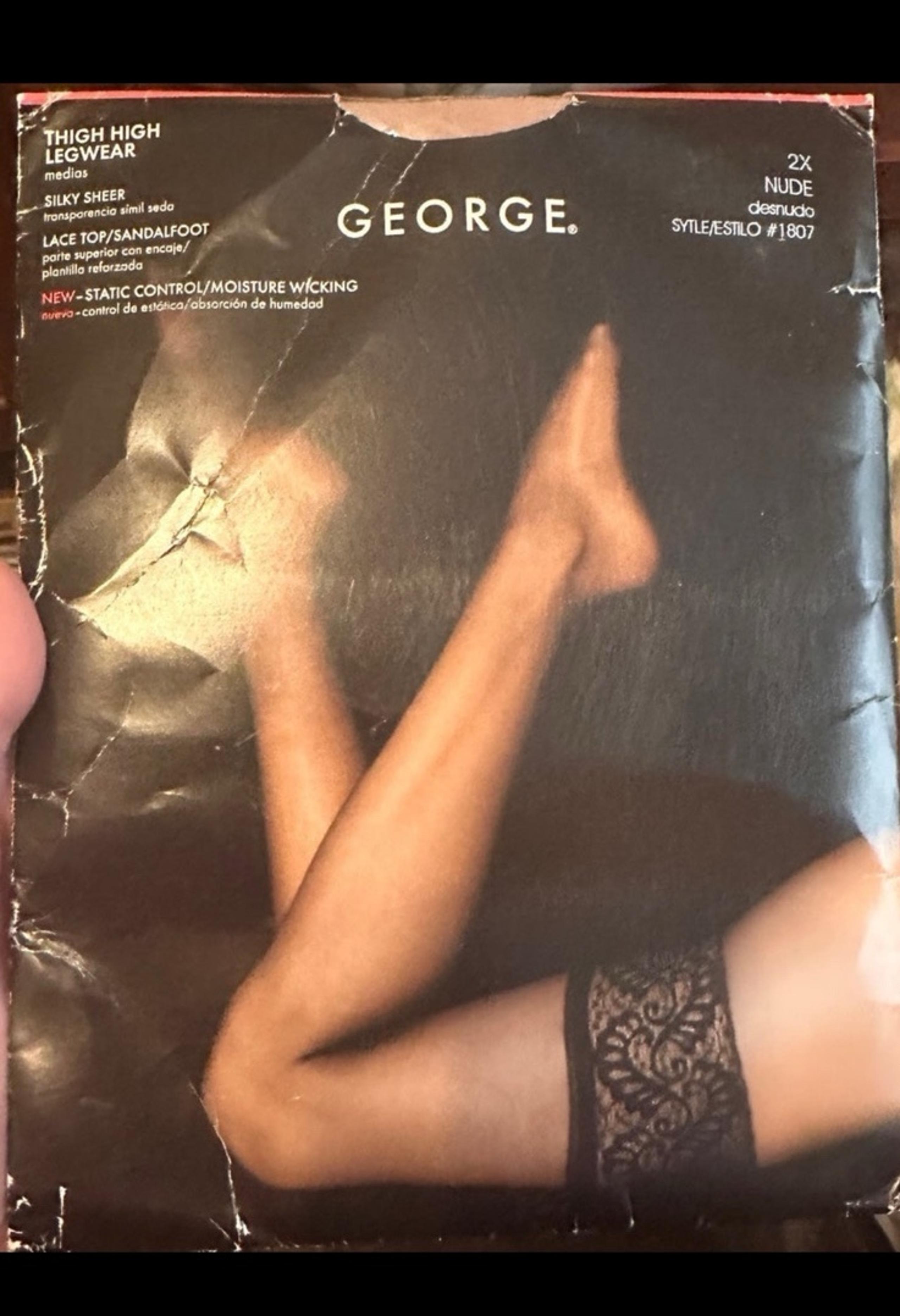 Woman’s Nude Thigh High Stockings size 2X Plus Size Panty Hose New - George