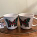 Pair of Amanda Greenwood Artsy Butterfly Design Mugs Cups