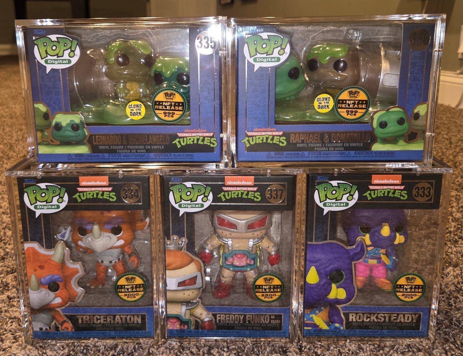 TMNT Series 2 Funko Pop NFT Redeemables Complete Set + PopShield Armor Protector