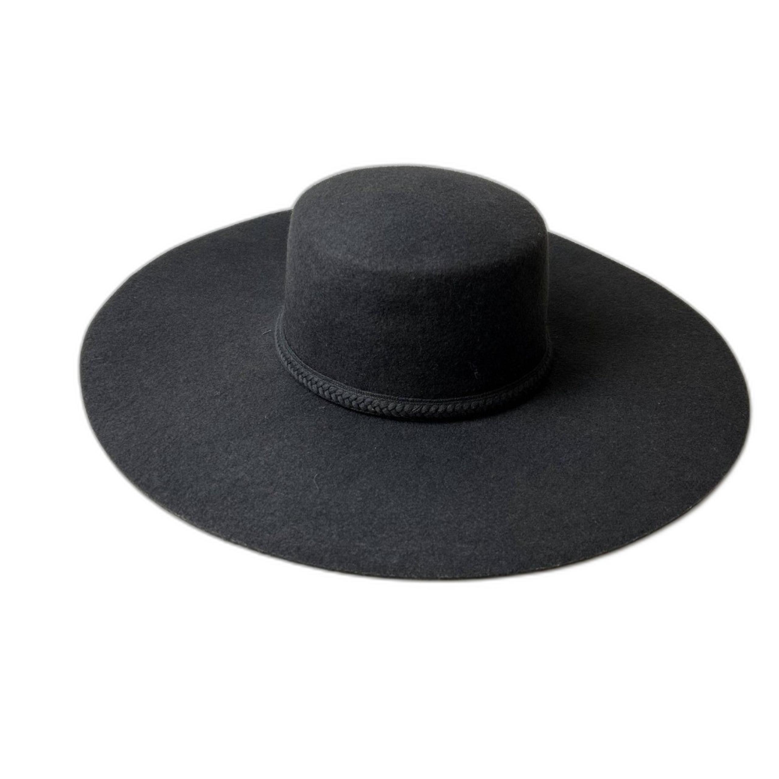 NEW Universal Thread Womens Felt Hat 100% Wool Dark Grey Adjustable Solid