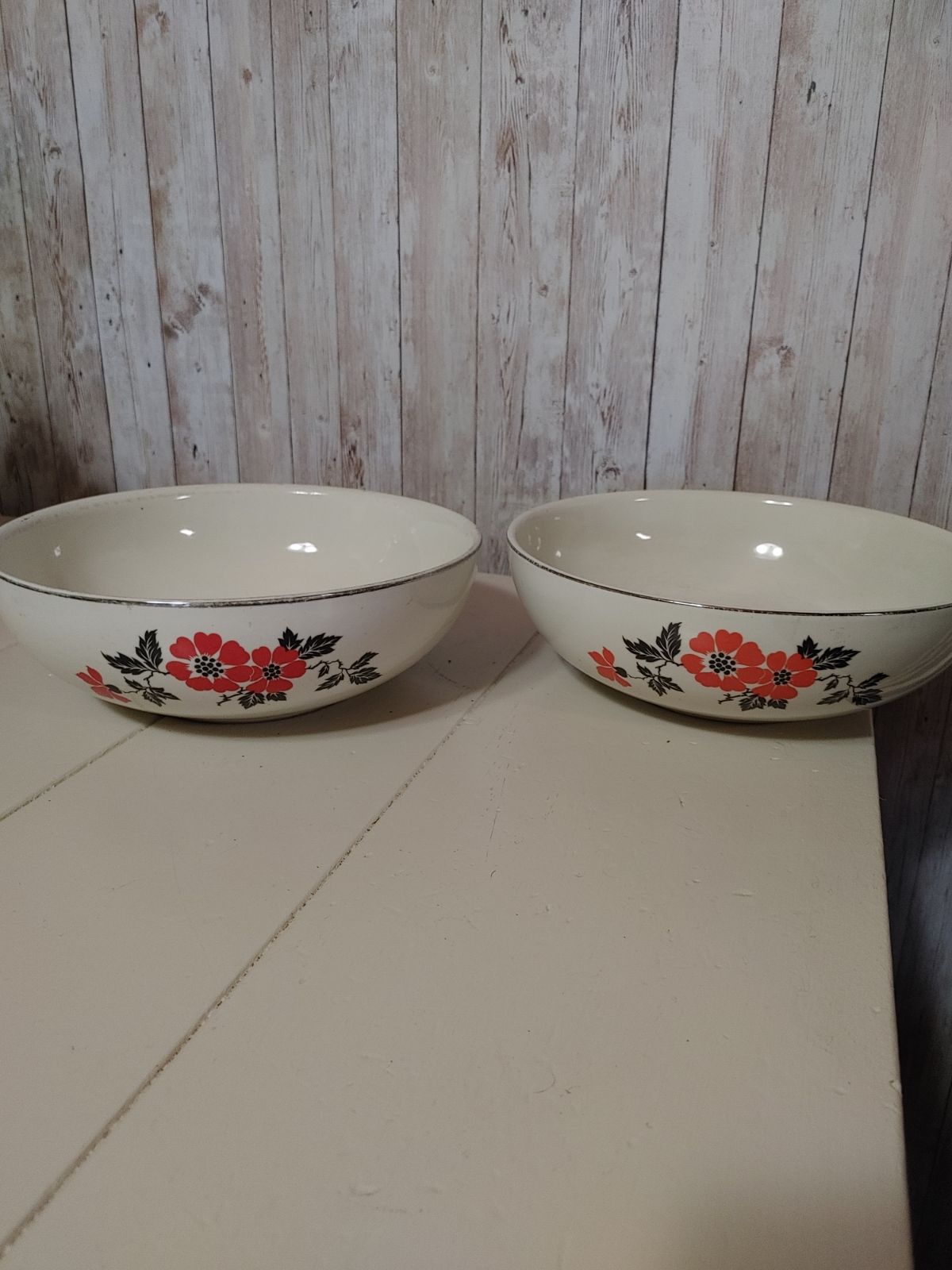 Set of vintage halls serving bowls