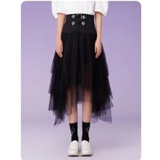 Mukzin - Mesh Irregular Black skirt
