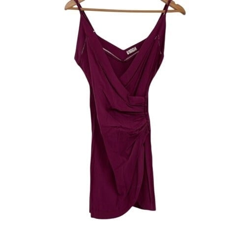 Free People Dress Women Small Dark Pink Faux Wrap Short Sleeveless