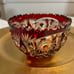Vintage boeheim cut ruby red cut glass bowl