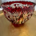 Vintage boeheim cut ruby red cut glass bowl