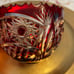 Vintage boeheim cut ruby red cut glass bowl