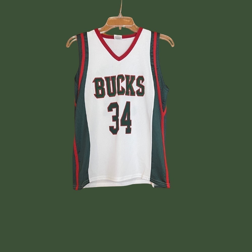 Park Antony Milwaukee Bucks # 34 white youth jersey size 18-20
