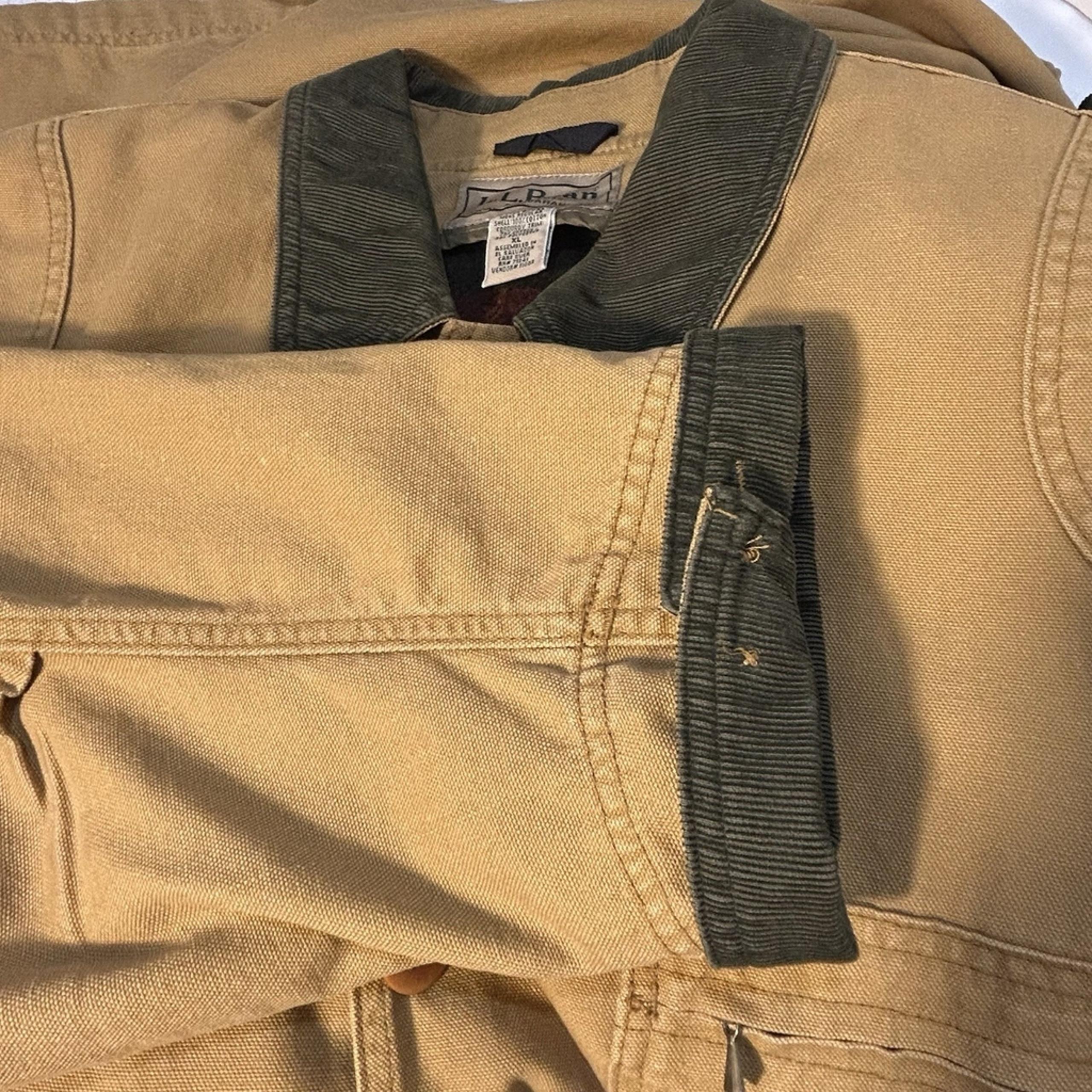 LL Bean Original Barn Jacket XL Plaid Wool Lined Canvas Chore Heavy Field Coat