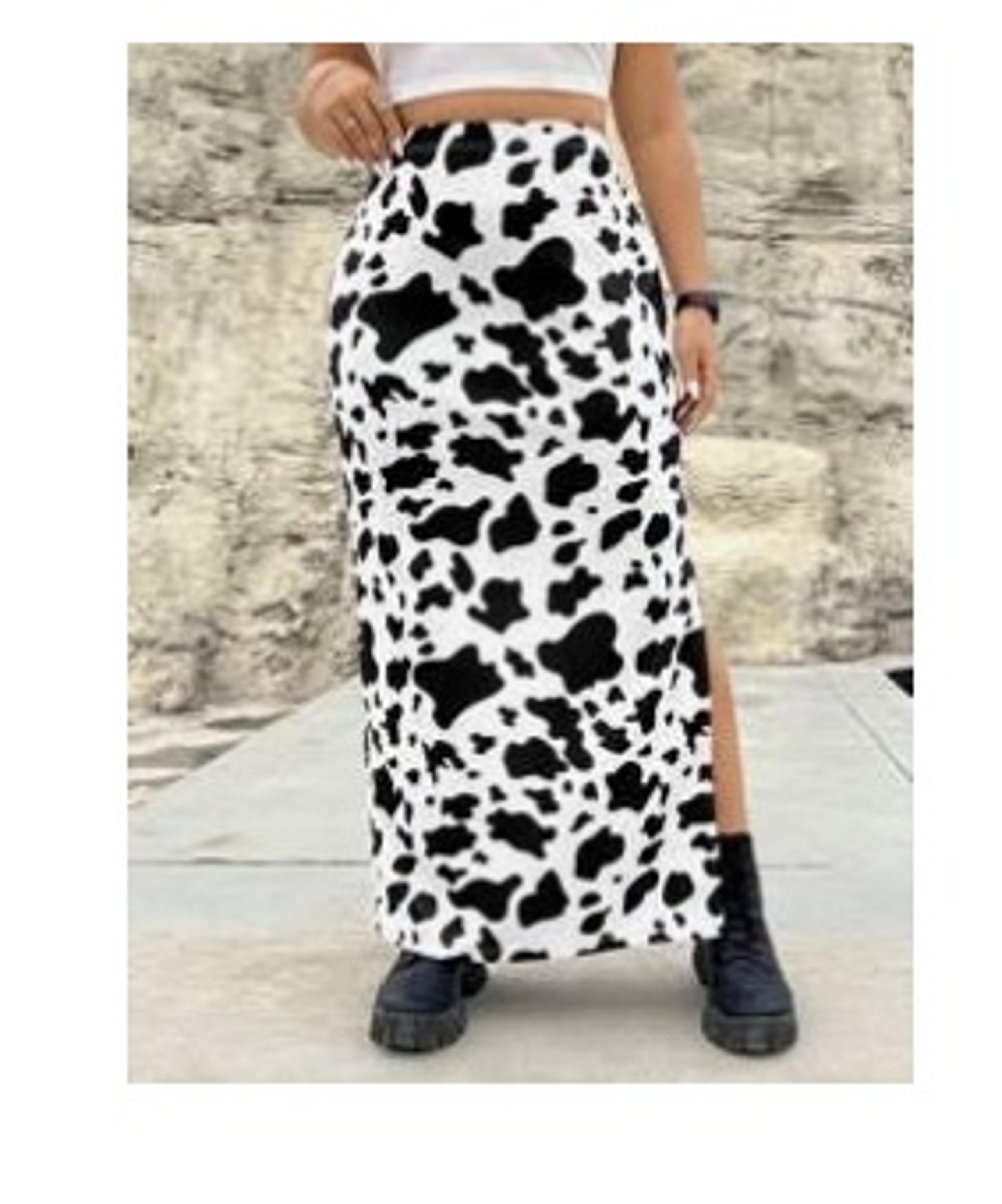 Cow Print Maxi Skirt