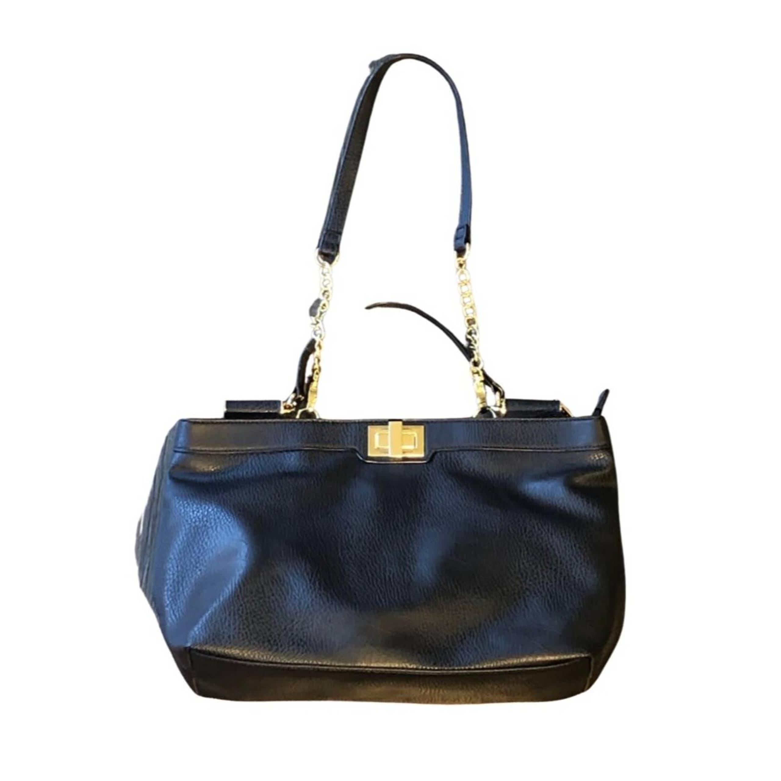 Olivia+Joy Black & Gold Accent Large Shoulder Bag