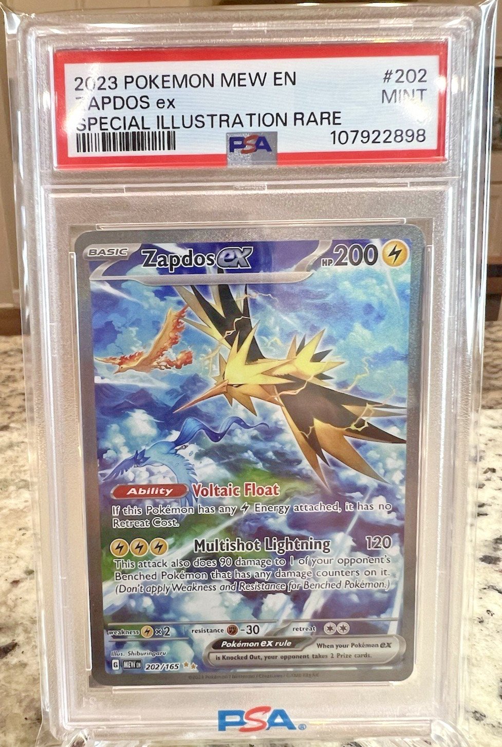 2023 POKEMON MEW EN 151 SPECIAL ILLUSTRATION RARE #202 ZAPDOS EX PSA 9