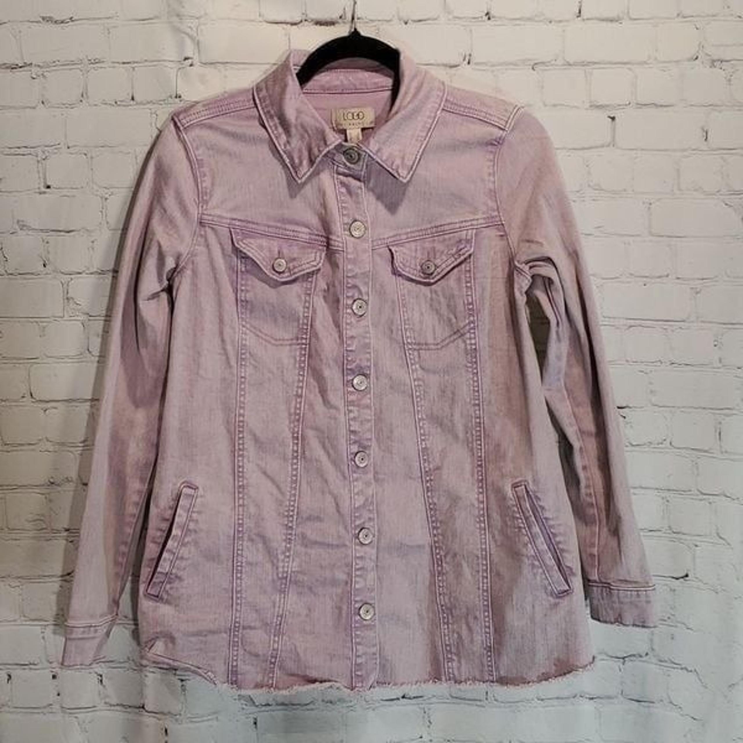Logo by Lori Goldstein heather purple denim jacket size 6