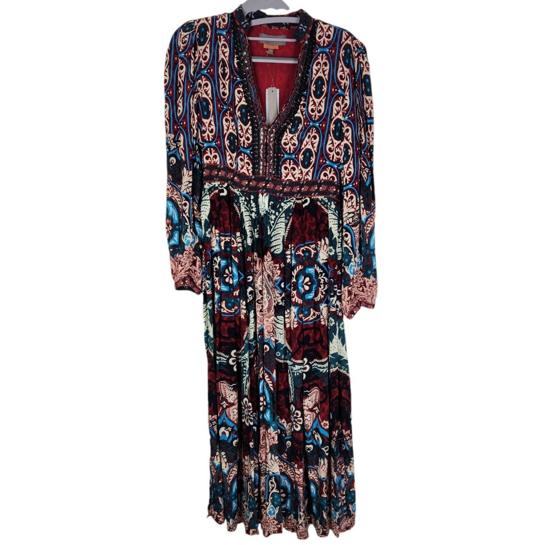 Anthropologie BHANUNI by JYOTI Dress Womens 0 Petite Multicolor Patterned Maxi