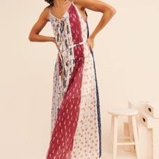 Anthropologie x ML Monique Lhuillier Tapestry Pleated Maxi Dress