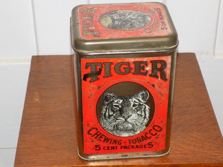 Vintage Bright Tiger Chewing Tobacco Tin