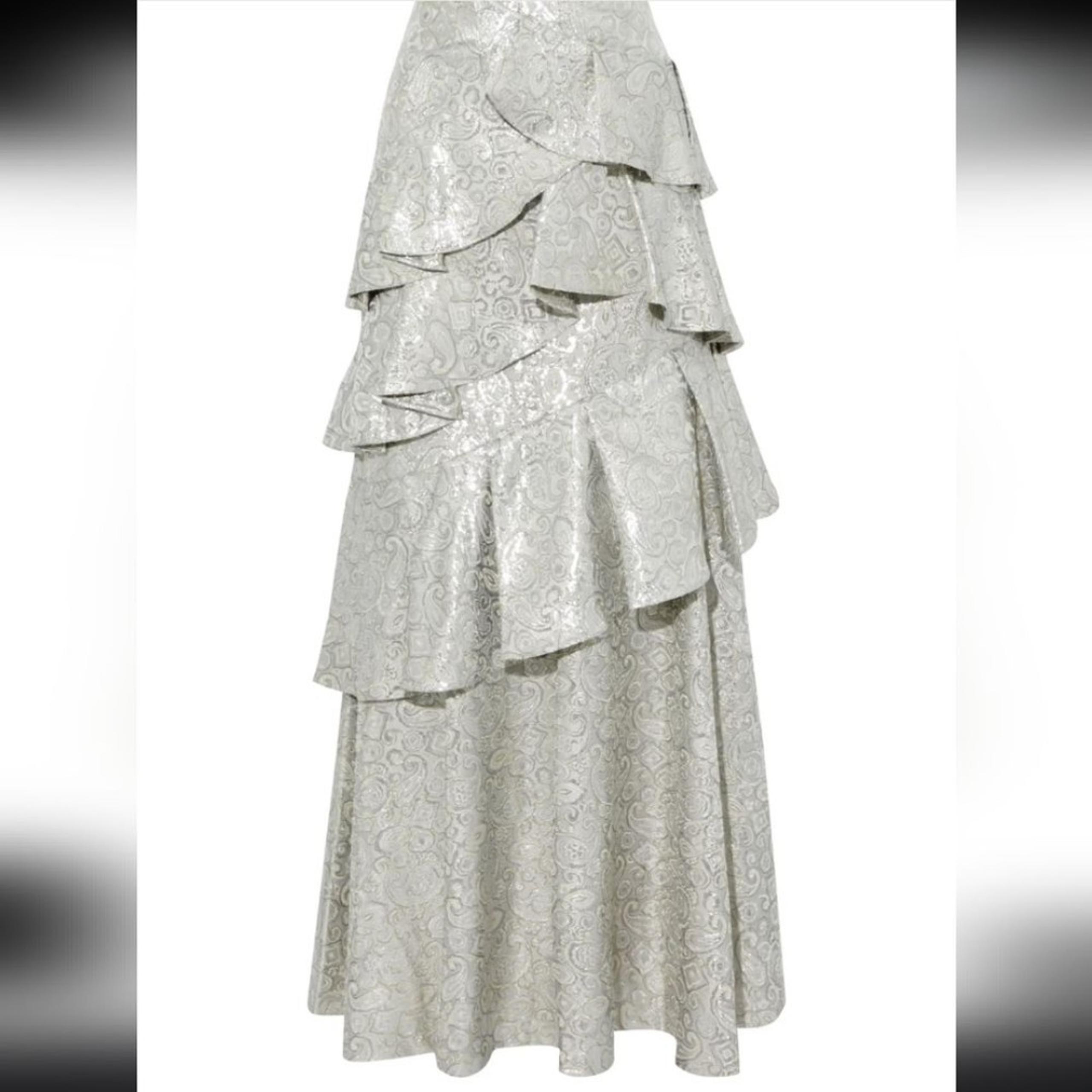 NWT ALICE + OLIVIA FLOSSIE TIERED METALLIC BROCADE MAXI SKIRT SIZE 0