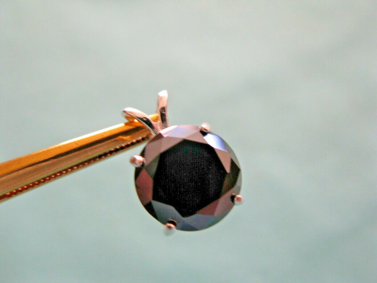 2.61ct 100% REAL NATURAL BLACK DIAMOND NECKLACE,CERTI FICATE,FREE DIAMOND TESTER