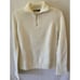 Zara Knit Sweater Size Medium Pullover 1/4 Zip White Ribbed Cuffs Hem NWOT