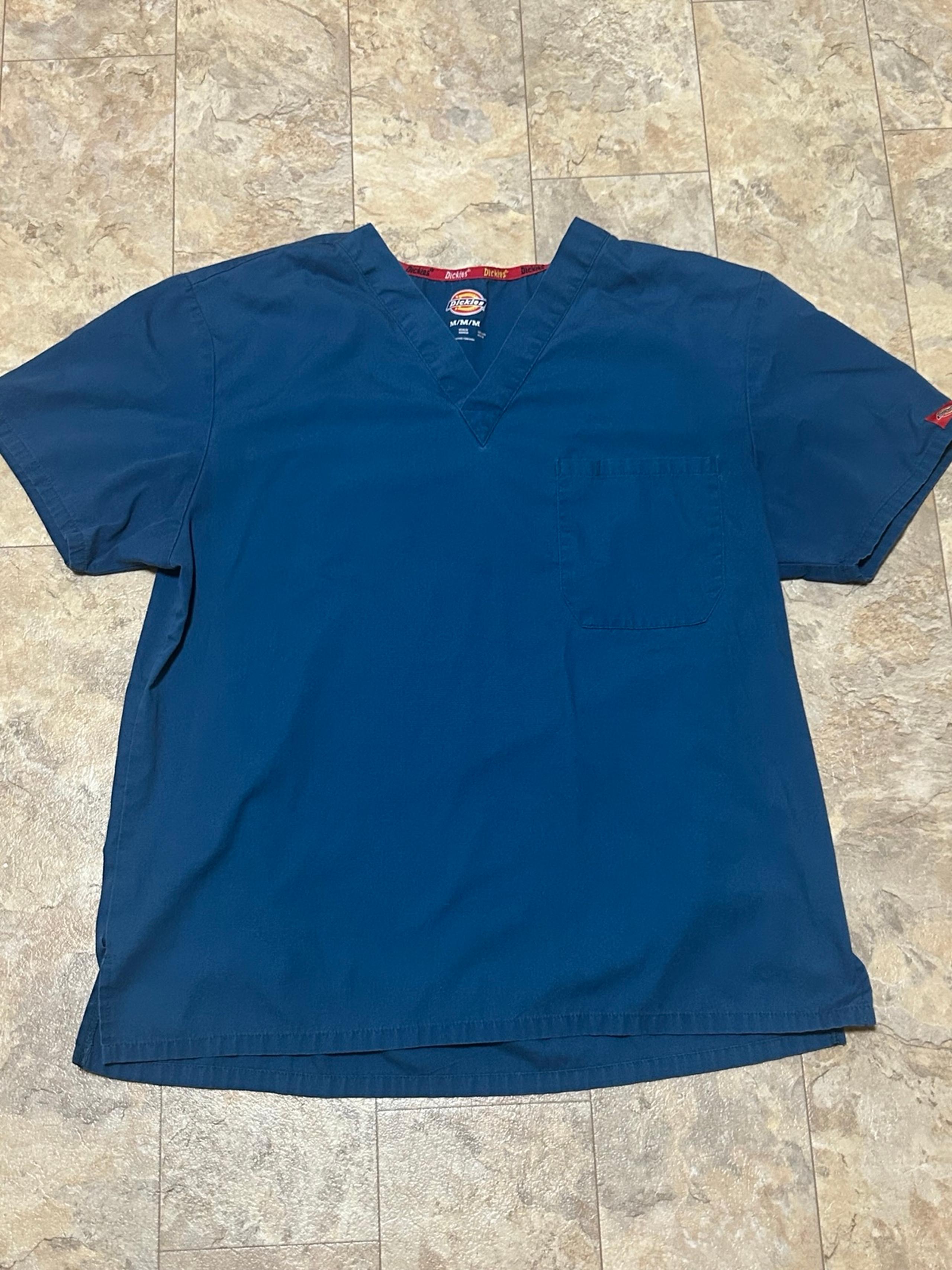 Dickies Scrub Top Deep Blue Unisex Size Medium