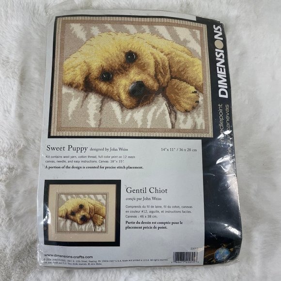 Dimensions Needlepoint KIt New IN Packaging Sweet Puppy Dog 14x11