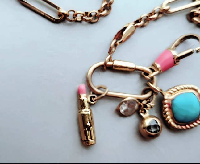 10K SOLID Yellow Gold One of a Kind Pink Enamel Lipstick Charm – Rembrandt