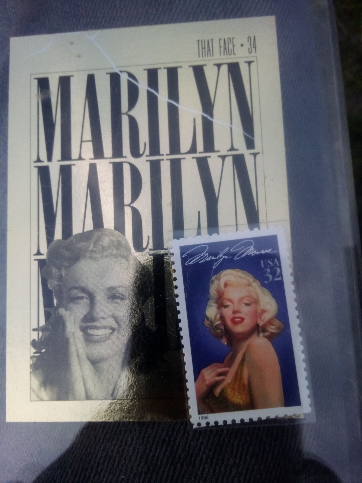 Marilyn Monroe collector cards and stamp