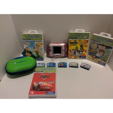Leap Frog Leapster Video Game System Case & 9 Games please read description