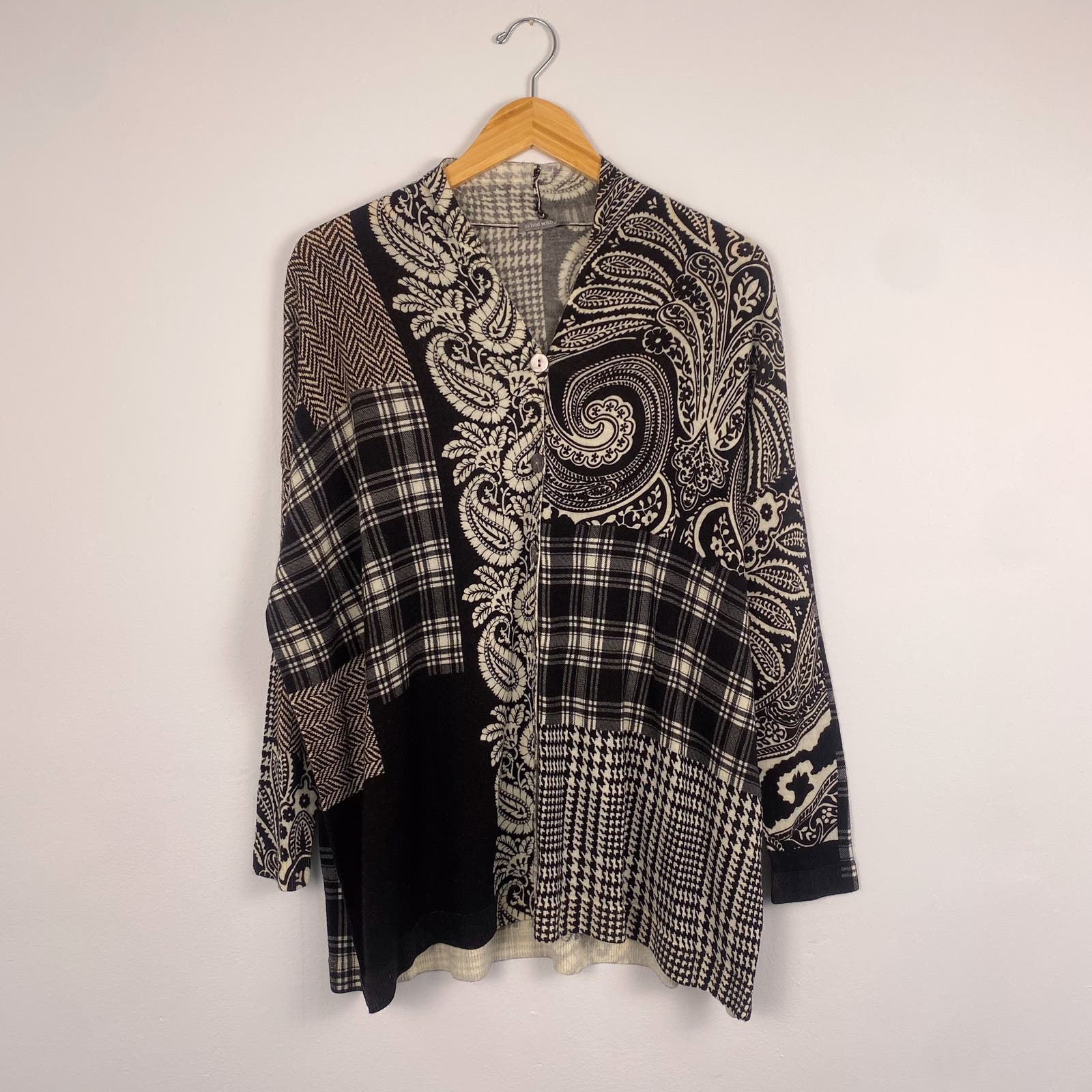 In Bed With You Sciallato Boxy Patchwork Cardigan Medium