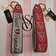 Victoria's Secret with Rhinestones Wristlet Strap Keychain (lot of 2)